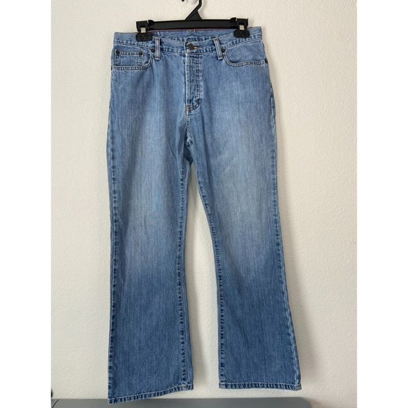 Vintage Abercrombie & Fitch women' 10R boot cut light wash button fly jeans - Picture 1 of 9